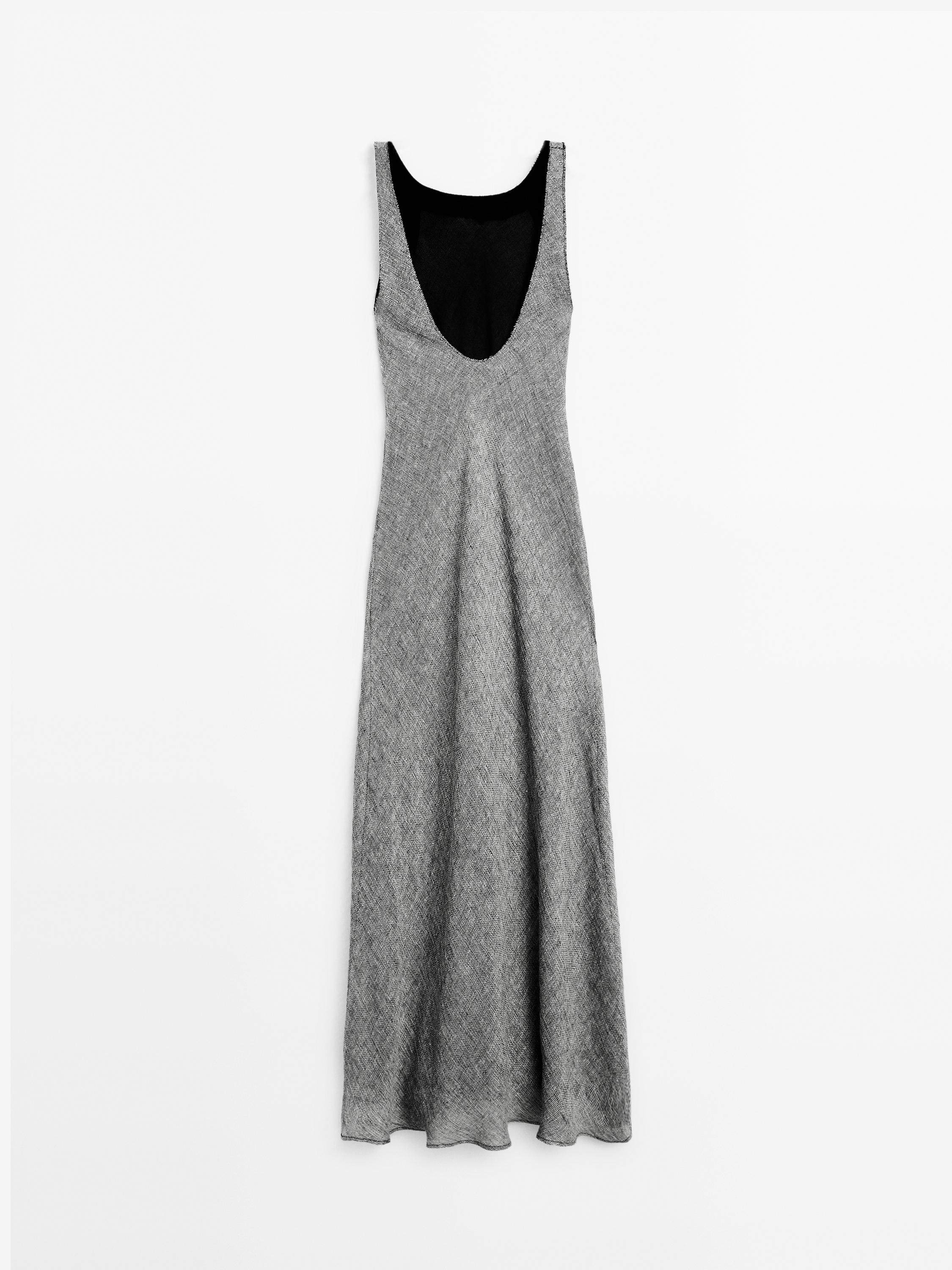 Linen fluid sleeveless dress